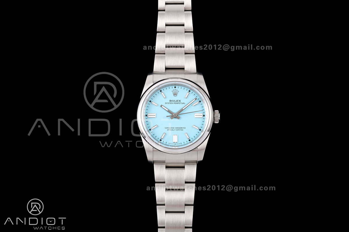 Oyster Perpetual 126000 36mm QF 1:1 Best Edition 904L Steel Tiffany Blue Dial JH3230 Free Sprung